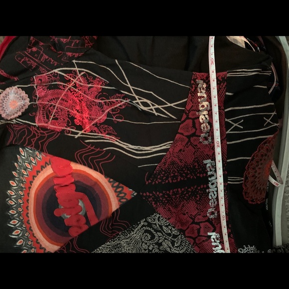 Desigual Black/Red Printed Dress - Picture 9 of 9